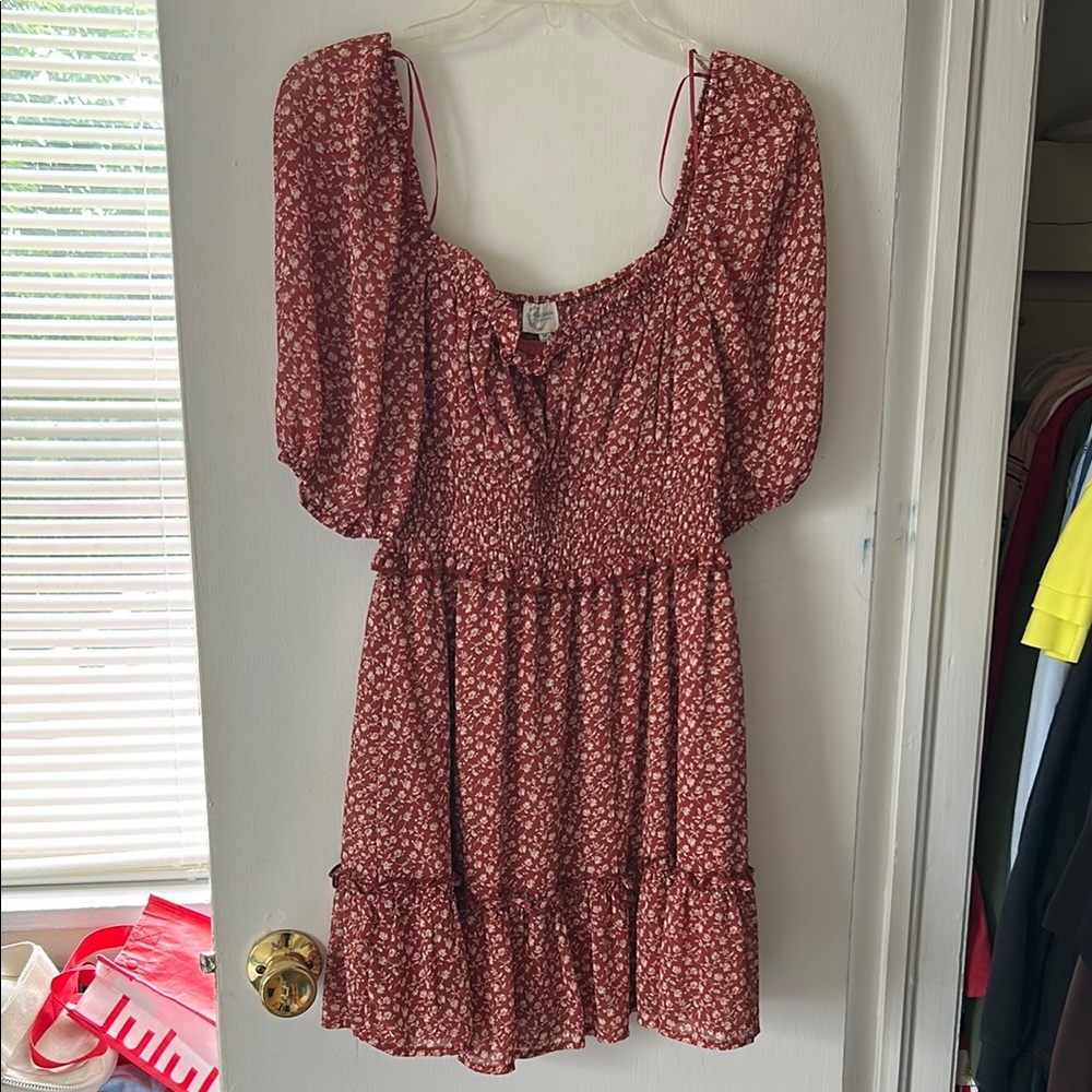 Francesca's Collections Ruby Floral Smocked Waisted Dress